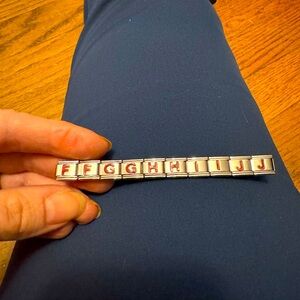 Italian Charms Bracelet Links Lot Of 10 9 MM Alphabet F G H I J New